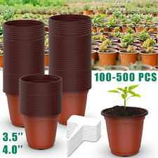 Plastic Plant Flower Pots Nursery Garden Seedlings Starting Pot Container 100PCS picture