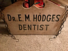 Authentic VTG Antique Late 19th C. Wood Trade Sign Double Sided / Dentist Doctor picture