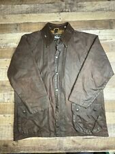 Vintage Barbour Beaufort Jacket Brown Waxed Coat Tartan Plaid Lined Mens Large picture