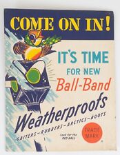 Vintage Advertising Sign Old Store Ball-Band Over Shoes Cardboard Counter Sign picture