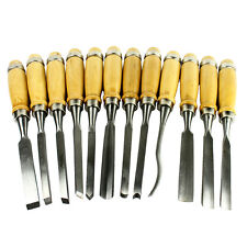 12 Piece Wood Carving Hand Chisel Tool Set Professional Woodworking Gouges Steel picture