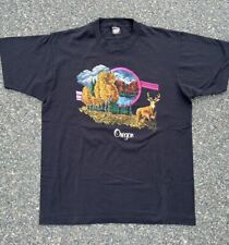 Vintage Oregon 80s Retro Print Screen Stars Deer Nature T Shirt XL Single Stitch picture