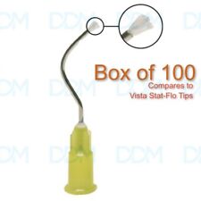 DDM 100Pcs Dental Infusor Applicator Delivery Tips Pre-Bent Metal Brush End 19G picture