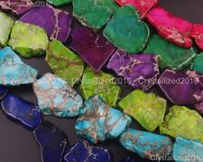 Natural Sea Sediment Jasper Gemstone 25~40mm Freeformed Nugget Sliced Beads 16'' picture