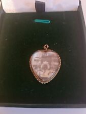Antique Victorian Glass Heart Souvenir Charm Pendant picture