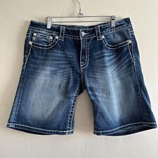 Miss Me women's mid rise bermuda blue denim shorts JP5538D size 33/34? picture
