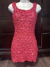 Vintage micro mini pink sequin and  lace dress by Cookie Puss size S picture