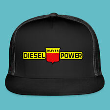 Oliver Diesel Power Farm Tractor Logo Black Trucker Hat Cap Adult Size picture