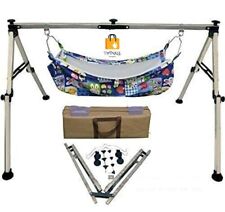 Traditional Folding Indian Cradle - Black Square Design, Portable, SS Material picture