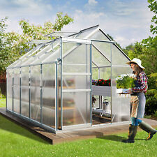 8/10/12FT Polycarbonate Greenhouse Heavy Duty Walk-in Green House w/Sliding Door picture