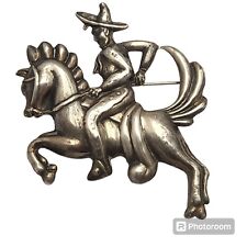 Superb Large Taxco Mexico Rancho Alegre Sterling Silver Charro Horse Pin Brooch  picture