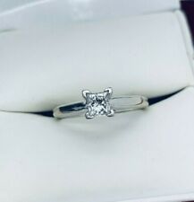 14K White Gold 1.20Ct Princess Cut Lab-Created Diamond Women's Solitaire Ring picture
