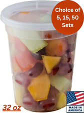 32 oz Heavy Duty Large Round Deli Food/Soup Plastic Containers w/ Lids BPA free picture