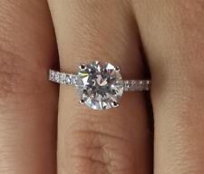 5 Ct Cathedral 4 Prong Round Cut Diamond Engagement Ring VS1 H White Gold 14k picture