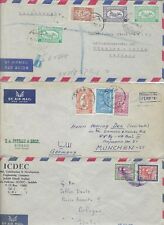 SAUDI ARABIA 1950s THREE AIR MAIL COVERS W/UNUSUAL FRANKINGS RIYADH W/TUGHRA SG picture