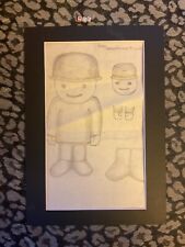 Hand Drawn Pencil Sketch , Homepride Fred - By W THOMAS , Mounted picture