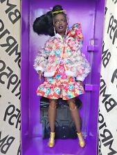 BMR1959 Barbie Doll Clear Vinyl Jacket&Floral Dress African American GHT94 NEW  picture