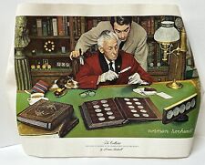 Vtg 1973 Norman Rockwell The Collector Canvas 20x14 Print Franklin Mint FM Coin picture