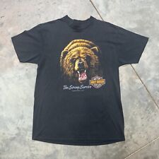 Vintage 1991 3D Emblem Harley Davidson Grizzly Strong Survive T Shirt  picture
