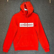 LA FOLIE DOUCE Val Thorens Sweater Adult XXS Red Pullover Hoodie Pockets Unisex. picture