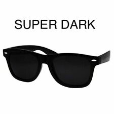 Wayfare Style Sunglasses Black Super Dark Lens Classic 80s Retro Vintage 100%UV picture