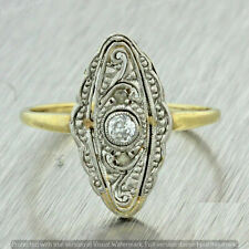 1/2 CT Moissanite Antique Art Deco Estate Wedding Ring 14K Two-Tone Gold Plated picture