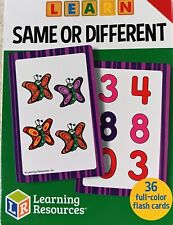 Learn Same or Different 36 Full Color Flash Cards by Learning Resources picture