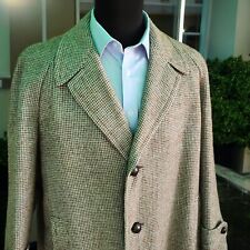Vtg Harris Tweed Overcoat Raglan Alexandre Sz 40 1950s Made England Milium Liner picture