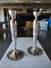 2 Antique E.G. Webster & Sons Silverplated Candlesticks  picture