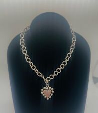 Vintage Brenda Shoenfeld Mexico Heart Pendant & Chocker Necklace Sterling Silver picture