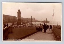 Margate-England, New Marine Gardens And Clock Tower, Vintage c1933 Postcard picture