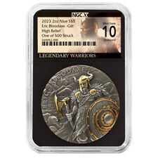 2023 $5 Niue Eric Bloodaxe 2 oz High Relief Silver Antiqued and Gold Gilded NGCX picture
