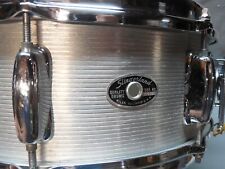 Slingerland Ribbed Aluminum Vtg Snare Drum Black Label 8 Lug picture