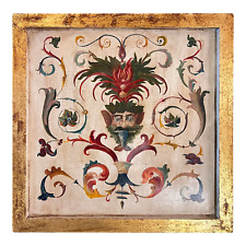 Italian Grotesque Style Oil Painting on Wood with Gilded Borders, Made to Hang picture