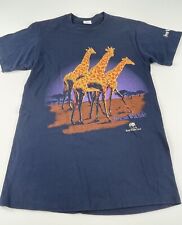 Vintage Single Stitch Seaworld Giraffe T-Shirt Size Medium Rare Blue VTG picture
