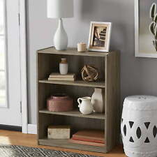 3-Shelf Bookcase with Adjustable Shelves, Rustic Oak picture