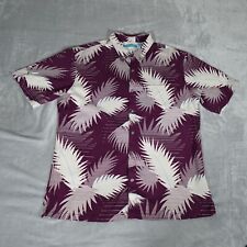 Tori Richard Hawaiian Button Shirt Mens L Nylon Stretch Tradewind Tech Plum picture