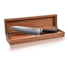 Klaus Meyer Helix Damascus Steel 8 inch Chef's Knife Set with Sapele Wood Box picture