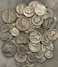 $10 Face 90% Silver CULL Lot Mercury, Walking Liberty, Franklin & More - Mixed picture