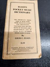 1903 Elson's Pocket Music Dictionary Oliver Ditson Company Softcover picture
