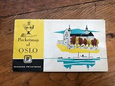 vintage pocket map of oslo ( bergens privatbank ) 