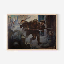 N. C. Wyeth - American Doughboys at Chateau Thierry - Poster Art Print, Painting picture