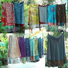 Wholesale Lot Vintage Silk Sari Wrap Skirts Recycled Magic Bohemian Multicolor , picture
