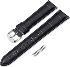 18mm 20mm 22mm Aligator Grain Genuine Leather Watch Band Strap picture