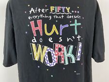 Vintage 50th Birthday T-Shirt XL Everything That Doesnt Hurt Doesnt Work Funny picture