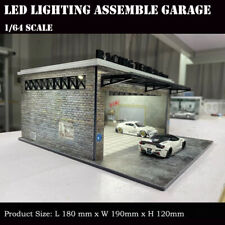 Assemble Diorama 1/64 LED Lighting Garage Model Car Parking Station Display Grey picture