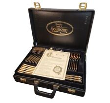 SOLINGEN 63 PIECE STAINLESS STEEL 18/10 /23-24K GOLD PLATED CUTLERY  SET W/ CASE picture