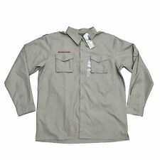 BSA Boy Scouts Of America Long Sleeve Button Uniform Shirt Men’s Large Khaki New picture