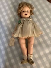 18” Antique Ideal Compo Shirley Temple Doll 1930’s All Original Dress and pin picture