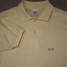 Vintage Le Tigre Logo Polo Yellow Adult Medium Short Sleeve Shirt Made in USA picture